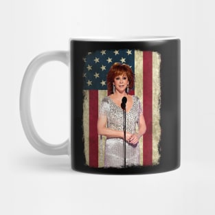 Vintage American Flag Reba McEntire Singer Legend Mug